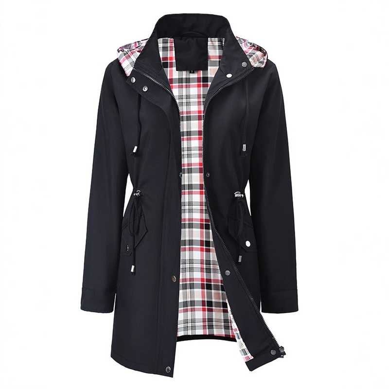 Women Waterproof Long Hooded Trench Coats