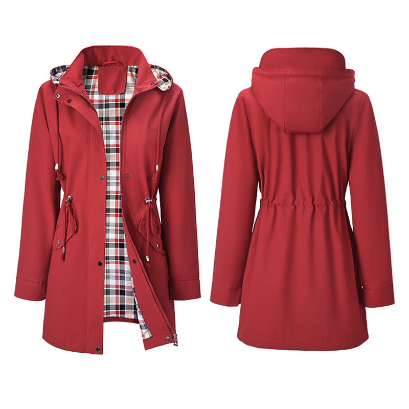 Women Waterproof Long Hooded Trench Coats