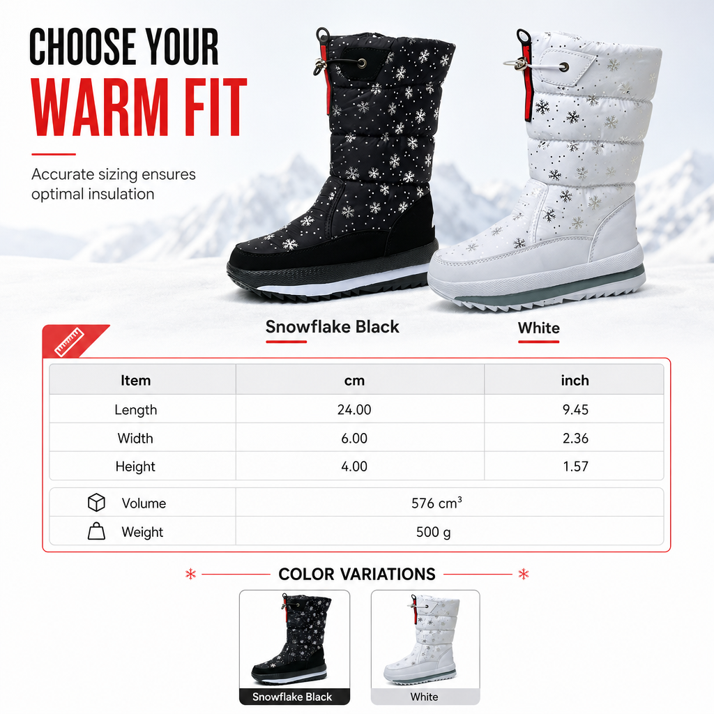 🎉This Week's Special Sales - 60% OFF✨Women's High‑Top Winter Snow Boots, Waterproof Non‑Slip Tall Boots with Thick Plush Lining & Thick Sole for Outdoor Snowy Days👢