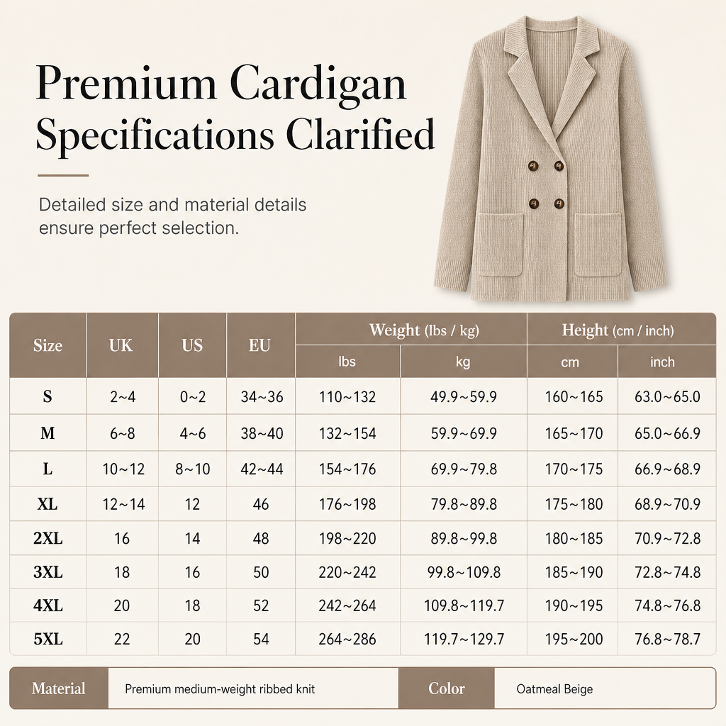 Premium Double-Breasted Knit Blazer, Elegant Ribbed Knit Jacket for Women, Casual-Formal Outerwear for the Office and Home