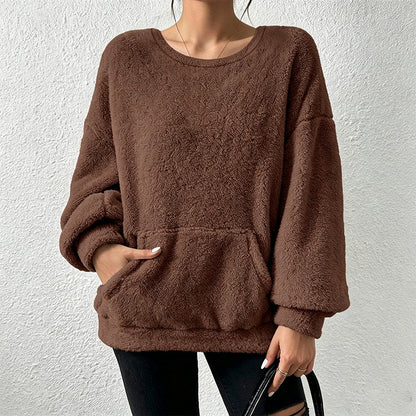 Women's Warm Plush Long Sleeve Sweatshirt