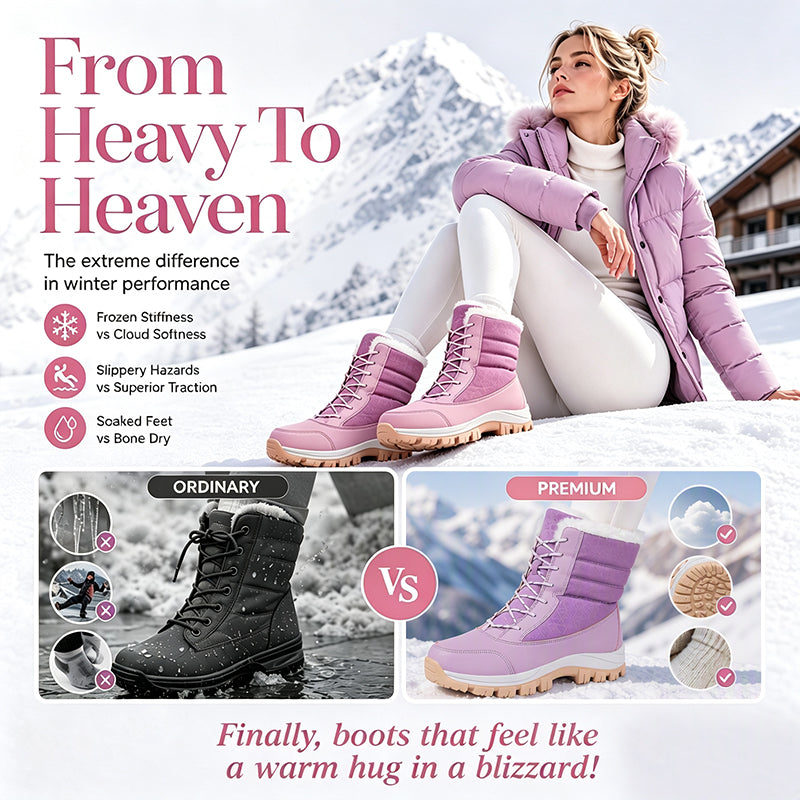 ❄️ Women's Waterproof Plush-Lined Mid-Calf Snow Boots ✨ – 50% OFF | Warm Winter Comfort