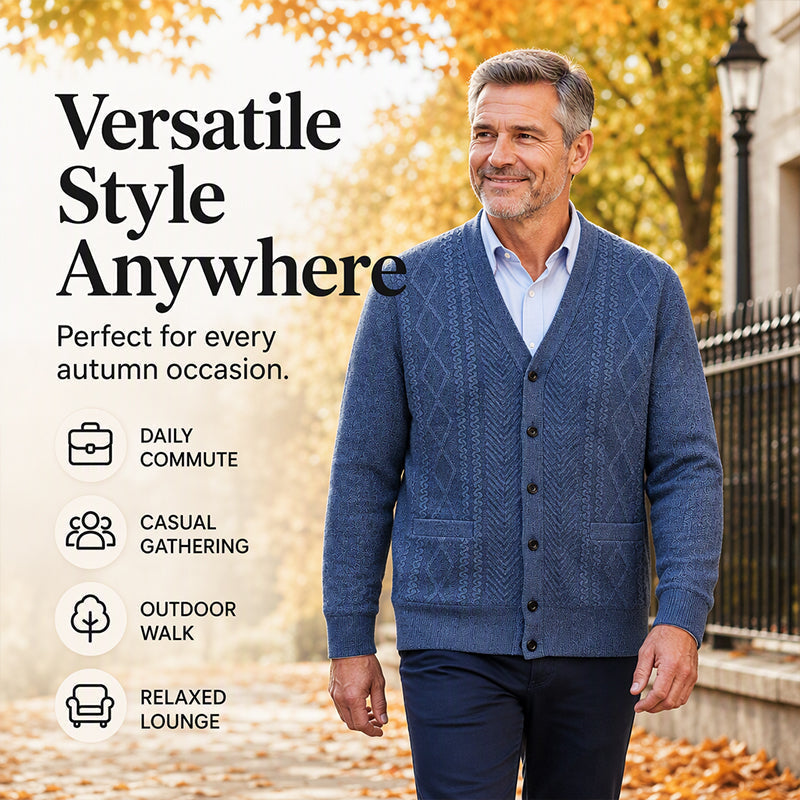 💖Black Friday Mega Deal – 50% off!💖 🍁Men's Classic Thermal Cardigan Sweater🎁