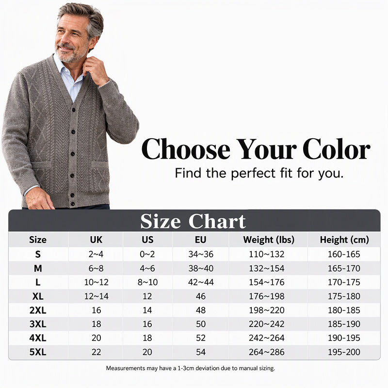 💖Black Friday Mega Deal – 50% off!💖 🍁Men's Classic Thermal Cardigan Sweater🎁