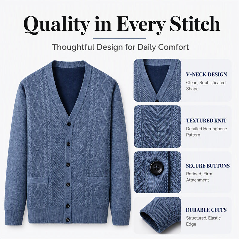 💖Black Friday Mega Deal – 50% off!💖 🍁Men's Classic Thermal Cardigan Sweater🎁