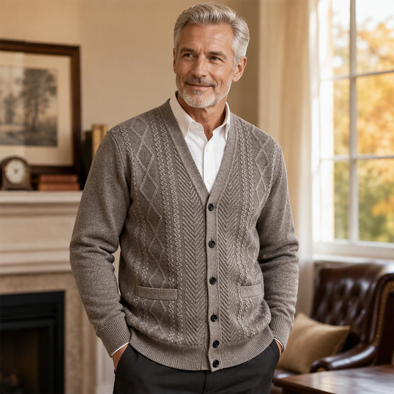 💖Black Friday Mega Deal – 50% off!💖 🍁Men's Classic Thermal Cardigan Sweater🎁