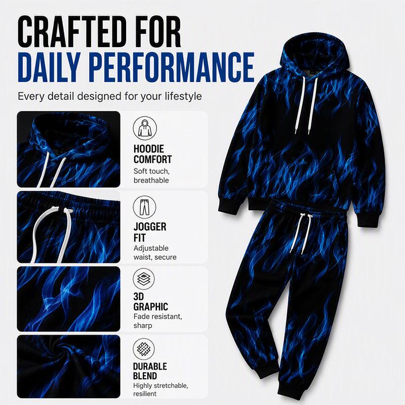 ⏰ Last Day of the Sale – 50% OFF ✨Men's Printed Hoodie & Sweatpants Set