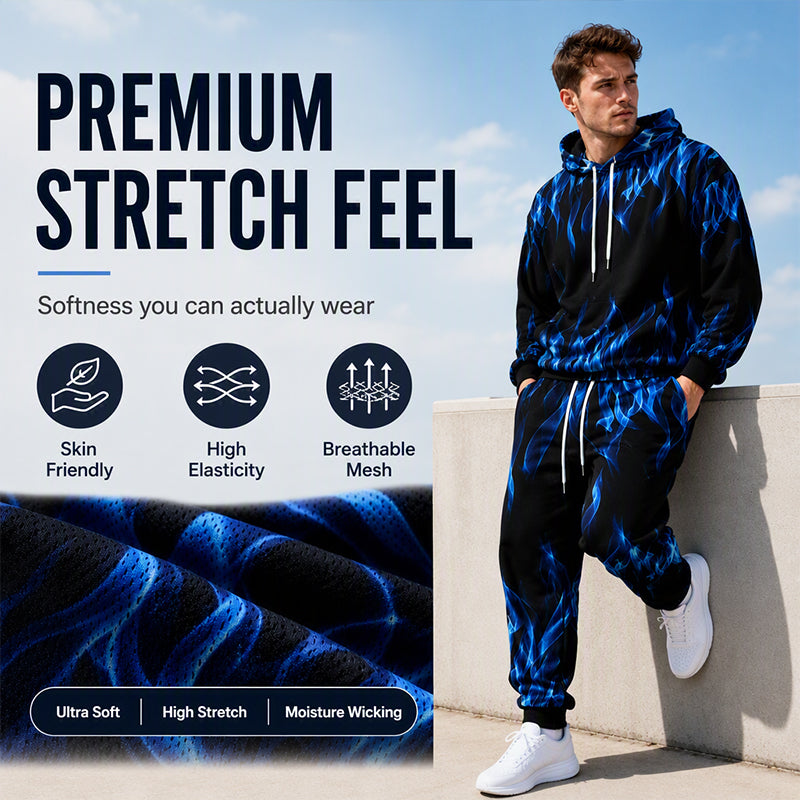 ⏰ Last Day of the Sale – 50% OFF ✨Men's Printed Hoodie & Sweatpants Set