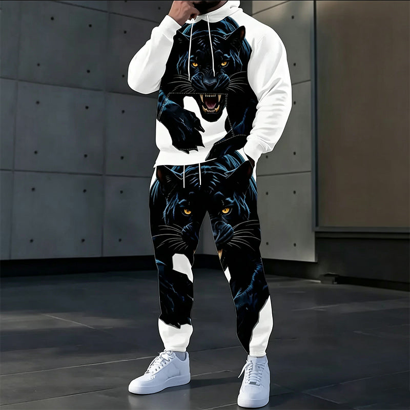 ⏰ Last Day of the Sale – 50% OFF ✨Men's Printed Hoodie & Sweatpants Set
