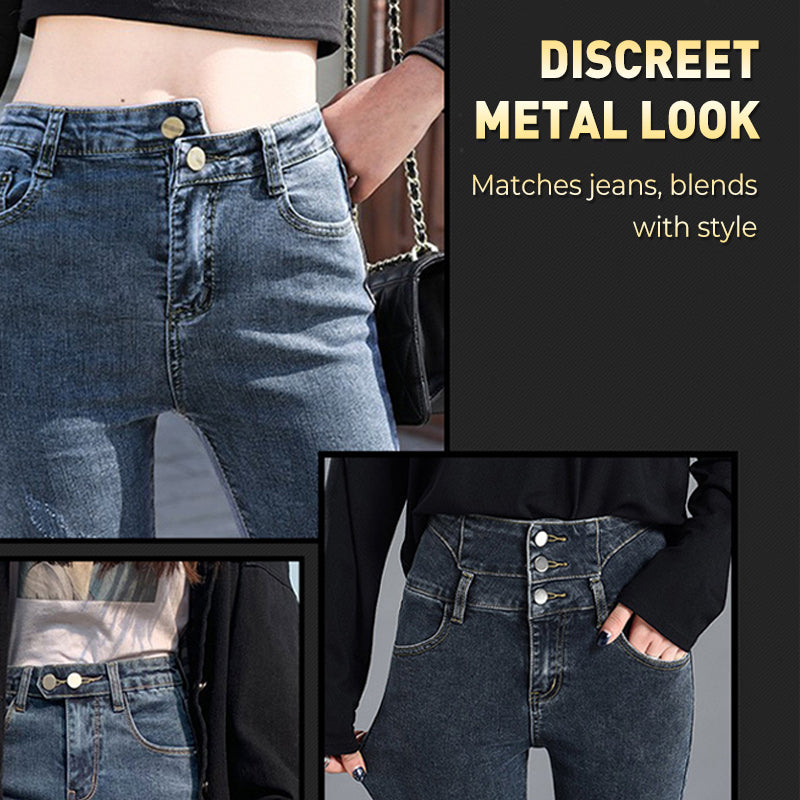 Spring-Loaded Metal Waist Extender Button for Jeans