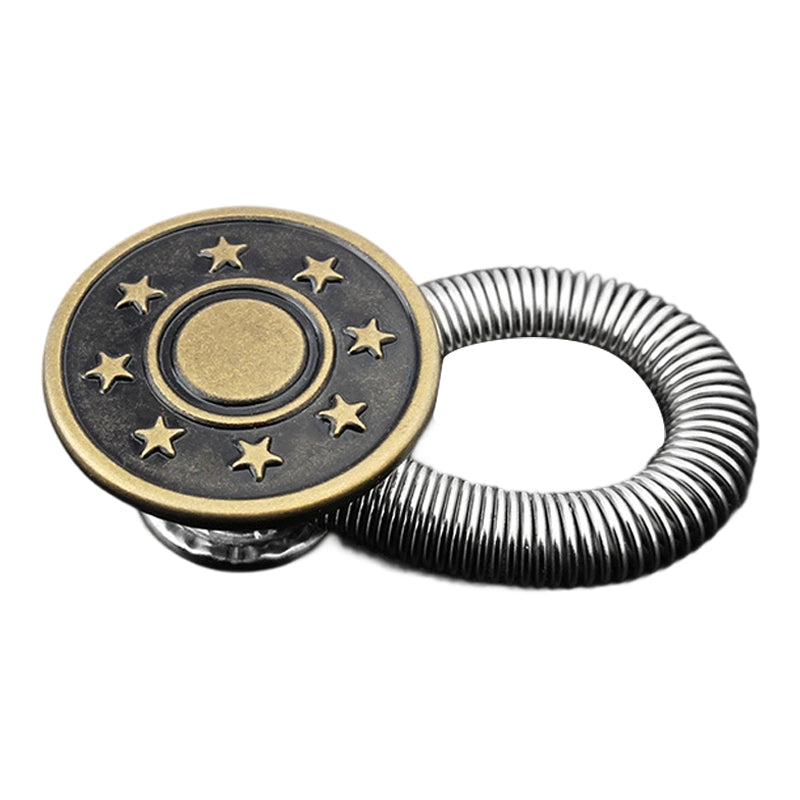 Spring-Loaded Metal Waist Extender Button for Jeans
