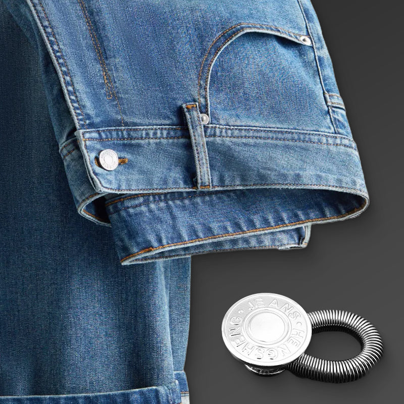 Spring-Loaded Metal Waist Extender Button for Jeans