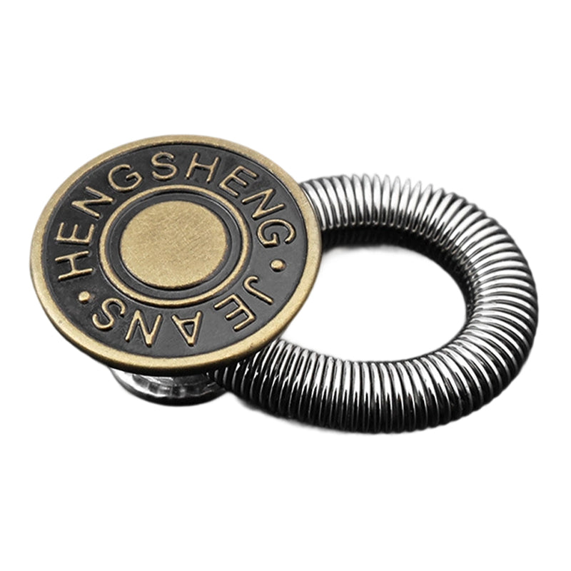 Spring-Loaded Metal Waist Extender Button for Jeans