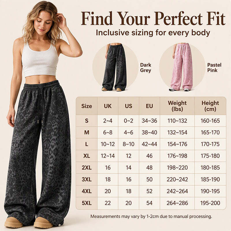 💖Black Friday Mega Deal – 50% off!💖 🐆Women's Casual Leopard Print Wide Leg Sweatpants