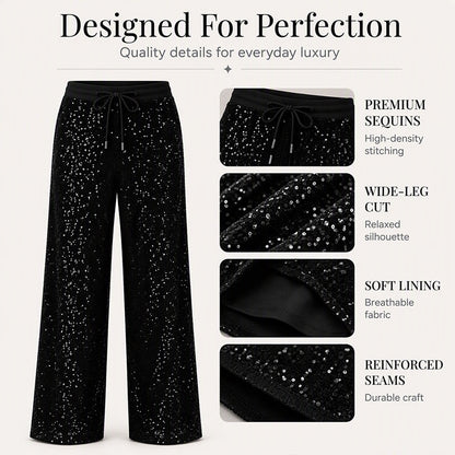 🖤Black Friday Sale:50% OFF🖤 💎Women's Sparkling Sequin Wide-Leg Pants