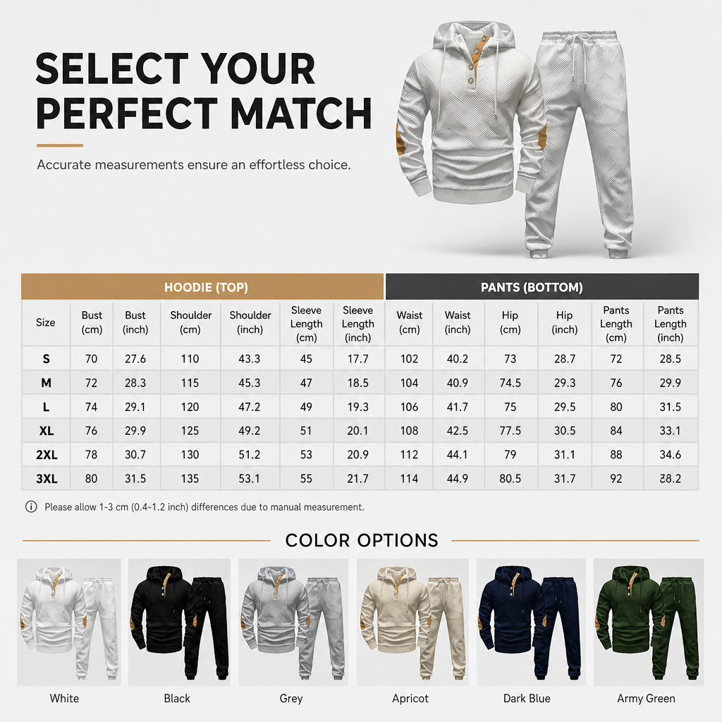 🧥 Men's 2 Piece Hoodie Set – Premium Jacquard Knit, Breathable & Always Cool