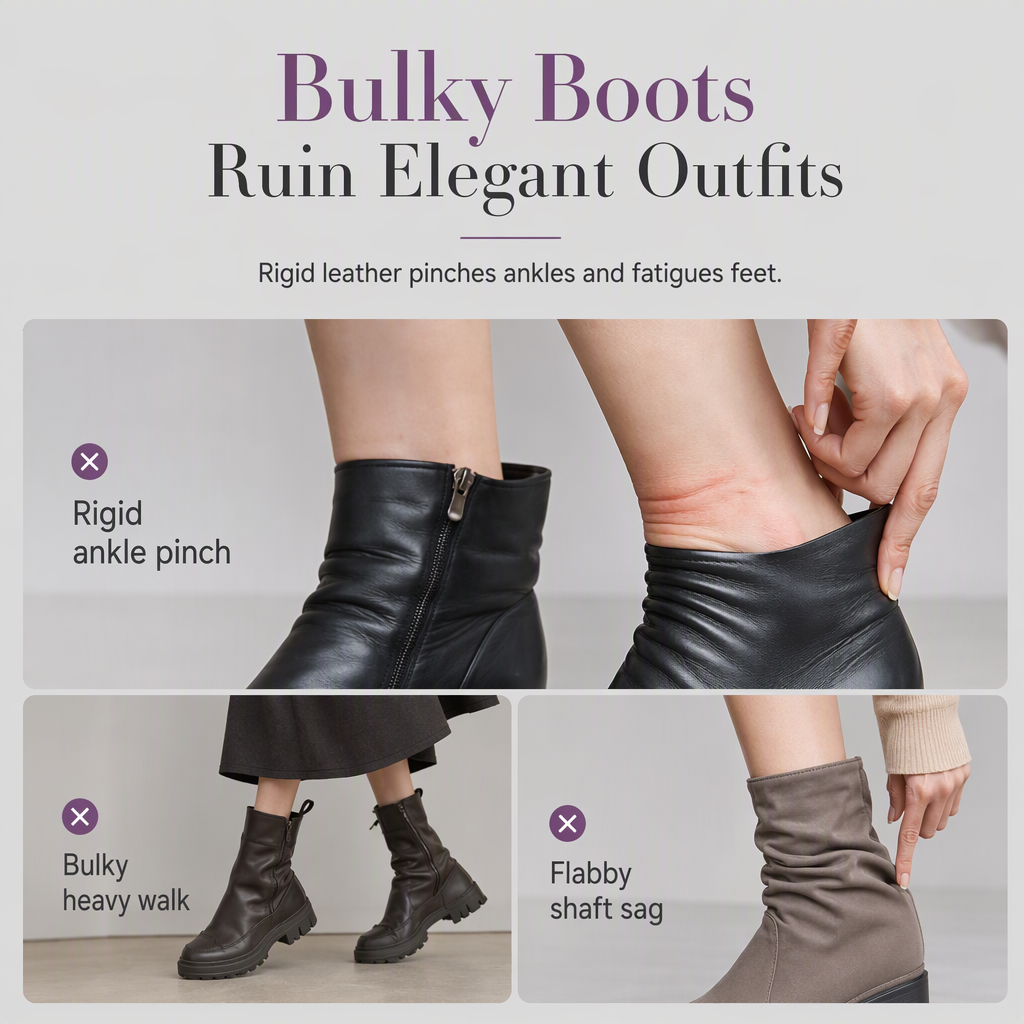 🍂Women's French Style Pointed Toe Ankle Boots Slim Fit Elegant Short Boots for Spring and Autumn