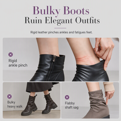 🍂Women's French Style Pointed Toe Ankle Boots Slim Fit Elegant Short Boots for Spring and Autumn