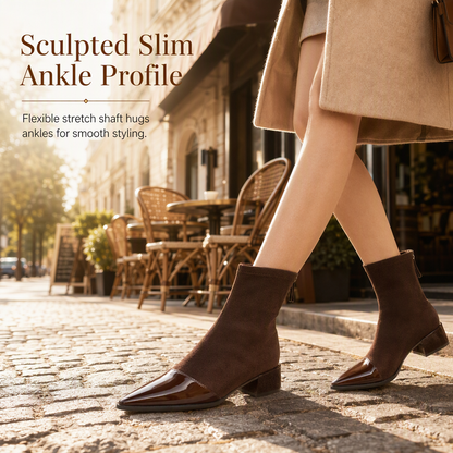 🍂Women's French Style Pointed Toe Ankle Boots Slim Fit Elegant Short Boots for Spring and Autumn