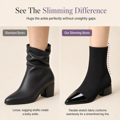 🍂Women's French Style Pointed Toe Ankle Boots Slim Fit Elegant Short Boots for Spring and Autumn
