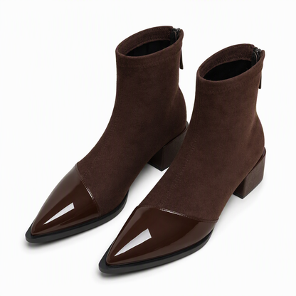 🍂Women's French Style Pointed Toe Ankle Boots Slim Fit Elegant Short Boots for Spring and Autumn