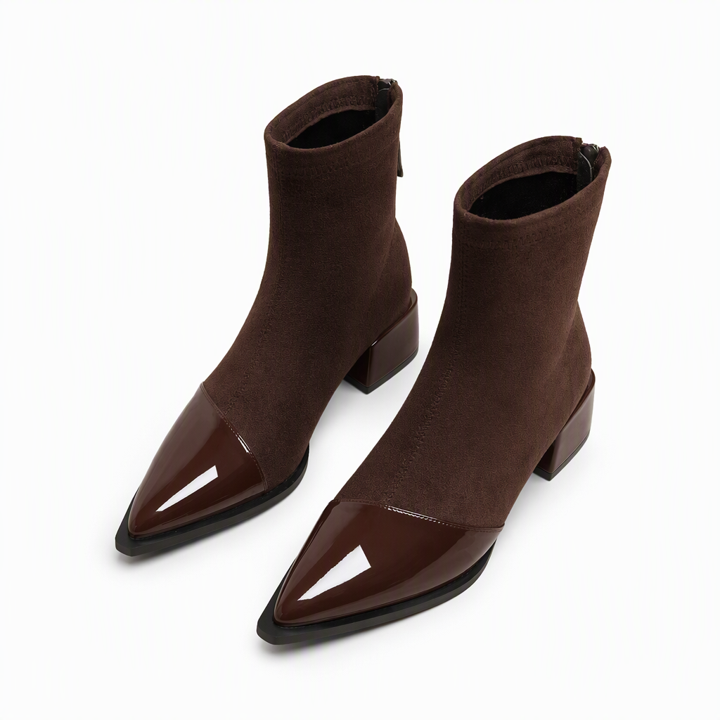 🍂Women's French Style Pointed Toe Ankle Boots Slim Fit Elegant Short Boots for Spring and Autumn