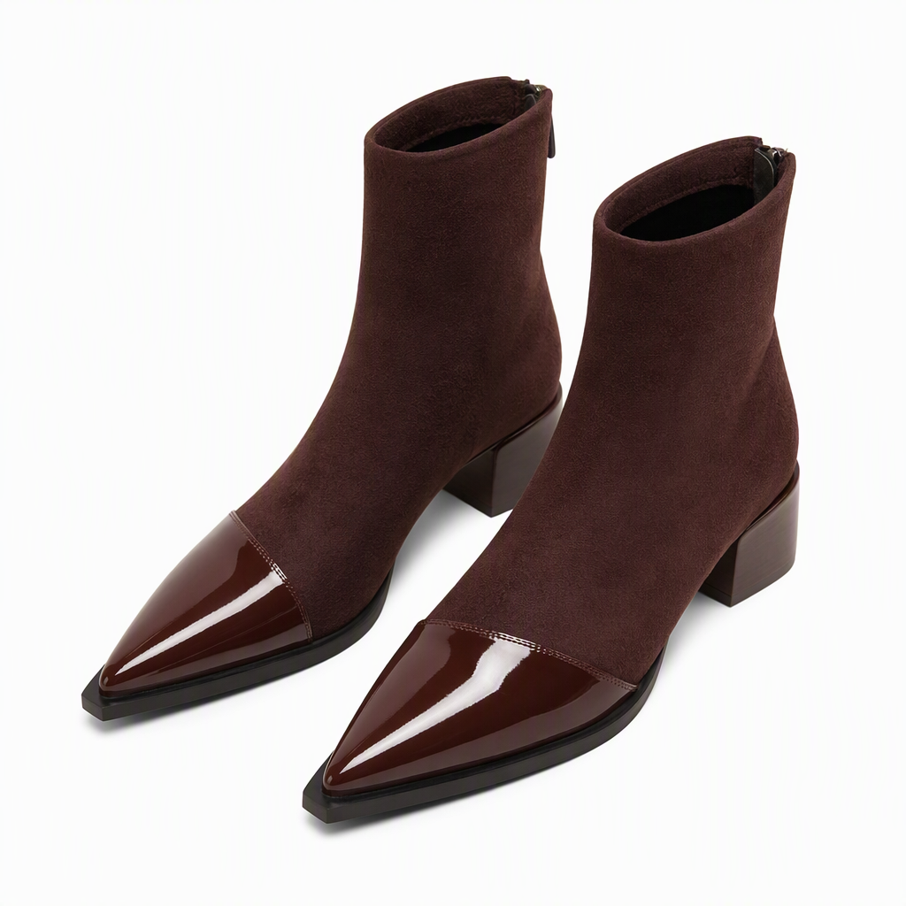 🍂Women's French Style Pointed Toe Ankle Boots Slim Fit Elegant Short Boots for Spring and Autumn