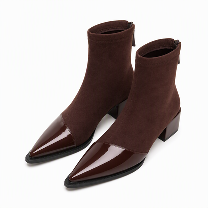 🍂Women's French Style Pointed Toe Ankle Boots Slim Fit Elegant Short Boots for Spring and Autumn