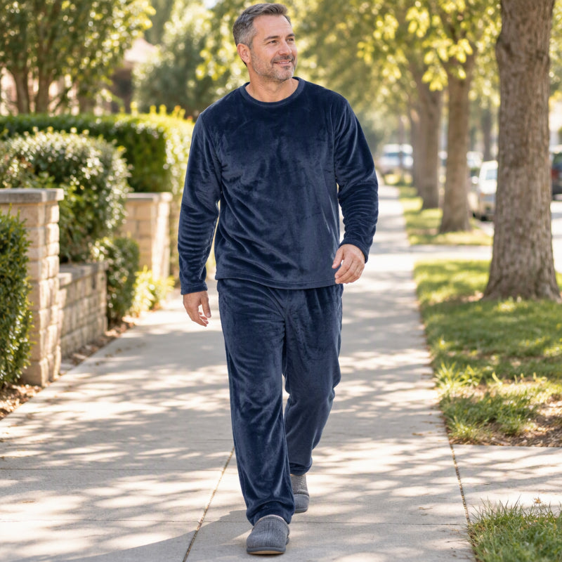 Men's Cozy Thermal Velvet Pajama Set