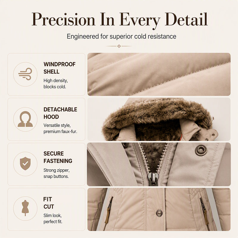 ✨ Warm & Streamlined ❄️ Women's Slim-Fit Hooded Padded Jacket – Lightweight, Windproof & Figure-Flattering 🧥 Short Facebook Headline