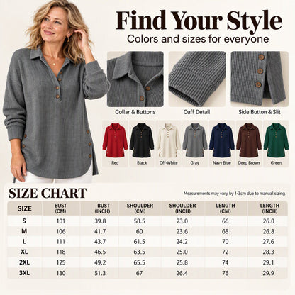 Women's Waffle Knit Long Sleeve Top