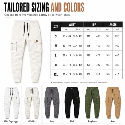 Men's Casual Solid Color Cargo Jogger Pants