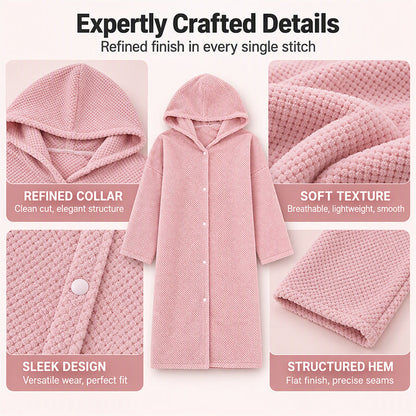 Women's Wearable Hooded Bathrobe Towel