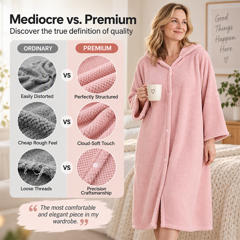 Women's Wearable Hooded Bathrobe Towel