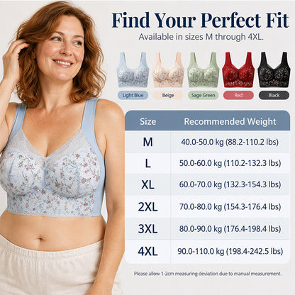 💖Black Friday Mega Deal – 50% off!💖🎀Women's Seamless Floral Lace Support Bra