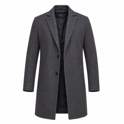 Men's Classic Single Breasted Trench Coat Business Casual Premium Windbreaker