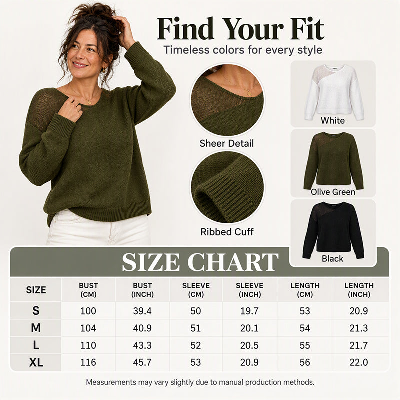 ⏰ Last Day of the Sale – 50% OFF ✨Women's Faux Mink Sweater with Mesh Patchwork