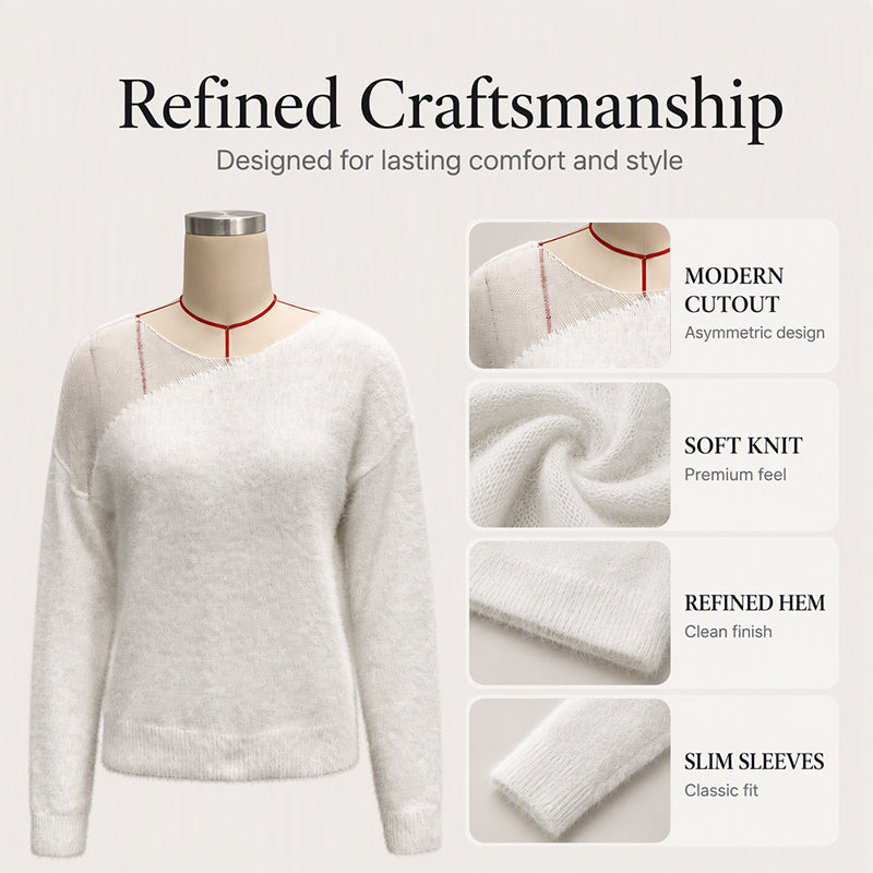 ⏰ Last Day of the Sale – 50% OFF ✨Women's Faux Mink Sweater with Mesh Patchwork