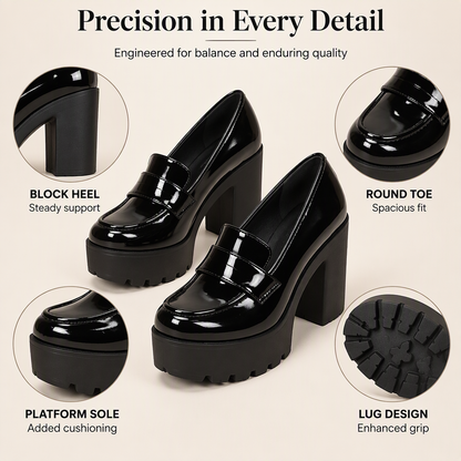 ✨Women's Chunky Heel Platform Loafers