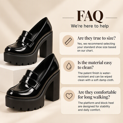 ✨Women's Chunky Heel Platform Loafers