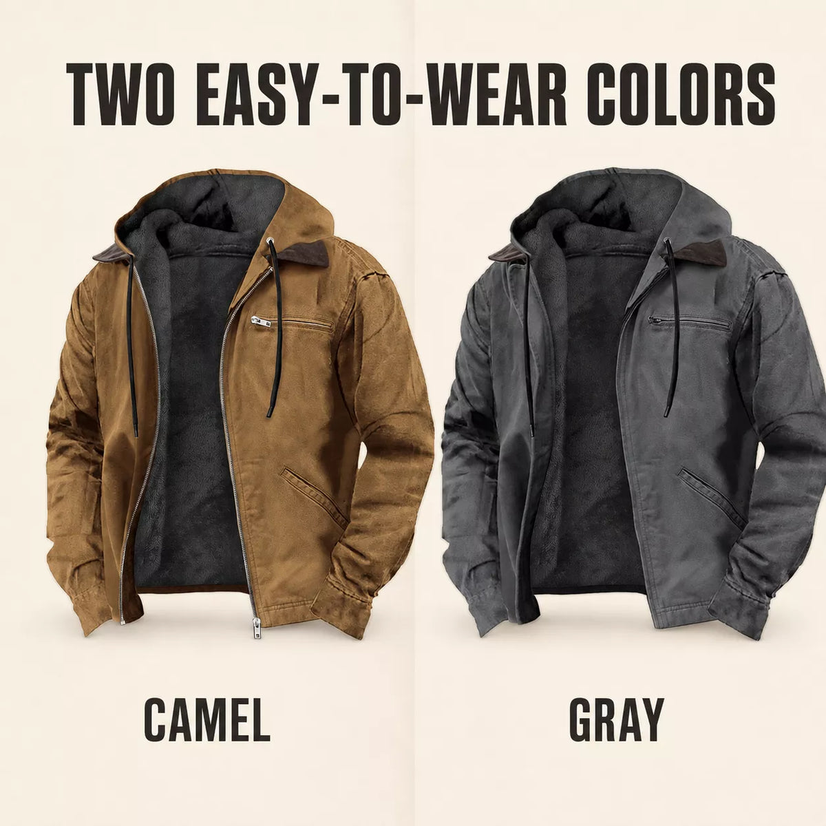 ⏰ Last Day of the Sale – 50% OFF ✨Men’s Plush-Lined Hooded Work Jacket