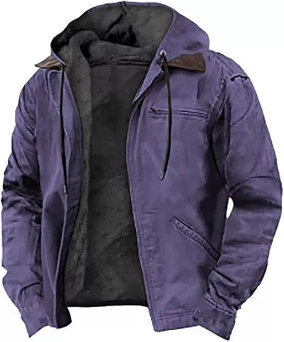 ⏰ Last Day of the Sale – 50% OFF ✨Men’s Plush-Lined Hooded Work Jacket