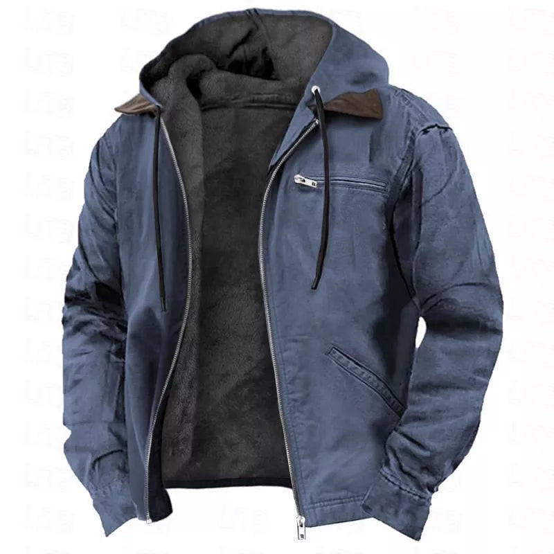 ⏰ Last Day of the Sale – 50% OFF ✨Men’s Plush-Lined Hooded Work Jacket