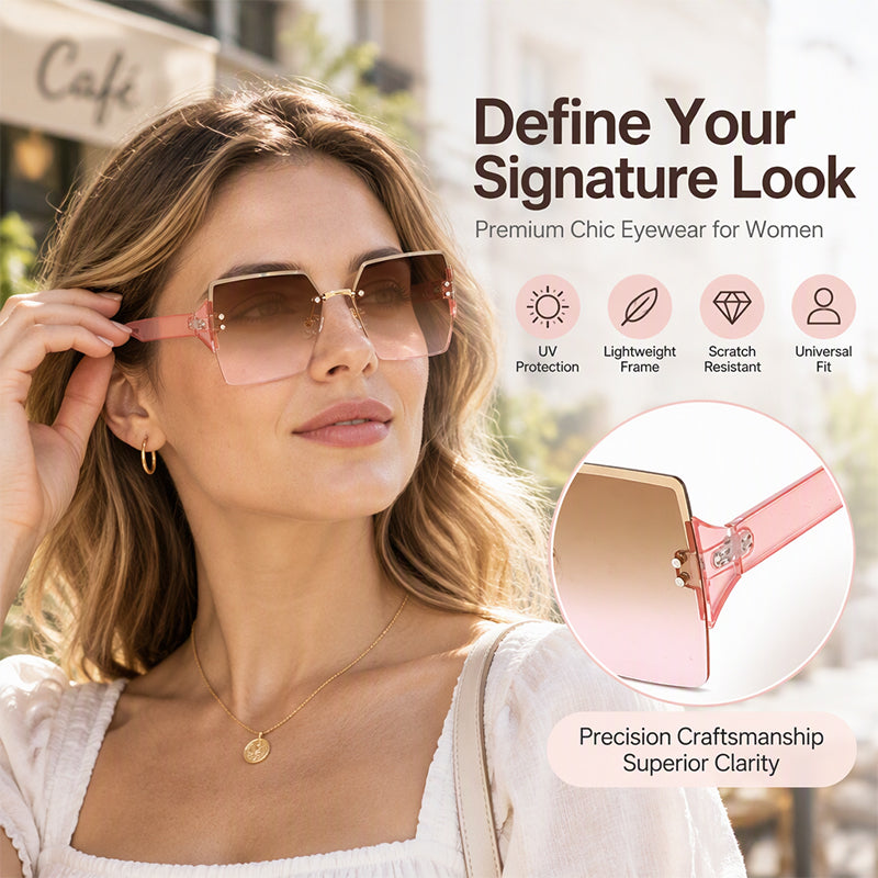 Women's Fashion Frameless Square Sunglasses
