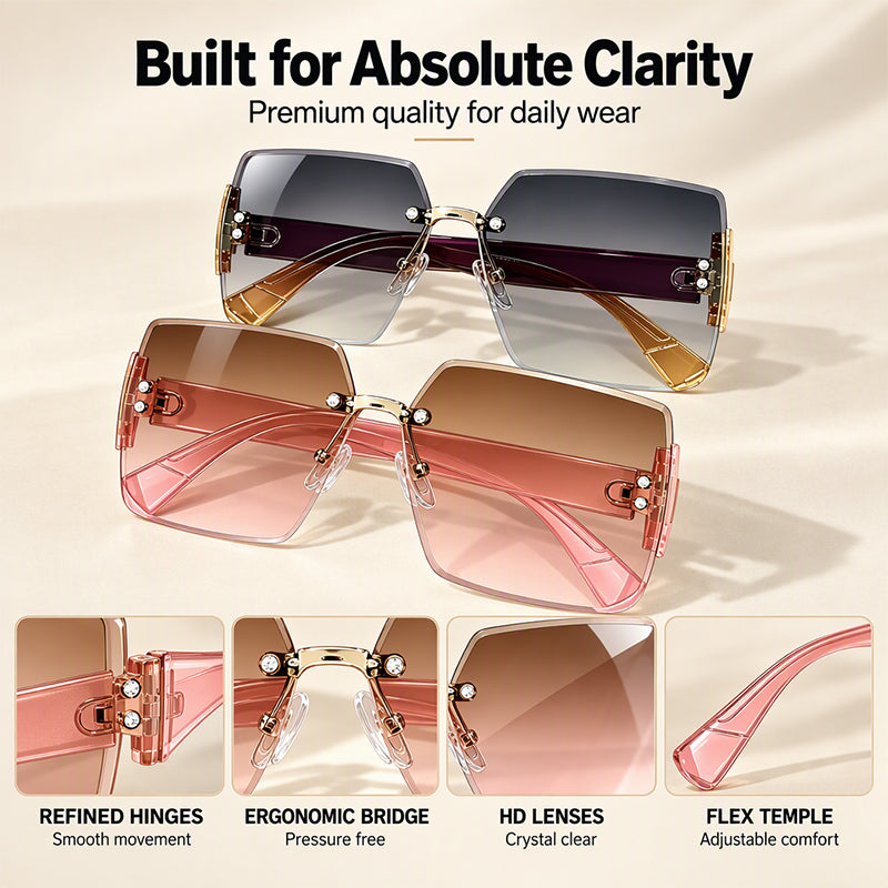 Women's Fashion Frameless Square Sunglasses