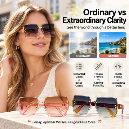 Women's Fashion Frameless Square Sunglasses