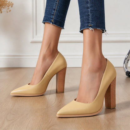 ⏰ Seasonal changeover sale: 50% off – quality at half the price! ✨Women's Chic Pointed Toe Chunky High Heels Pumps