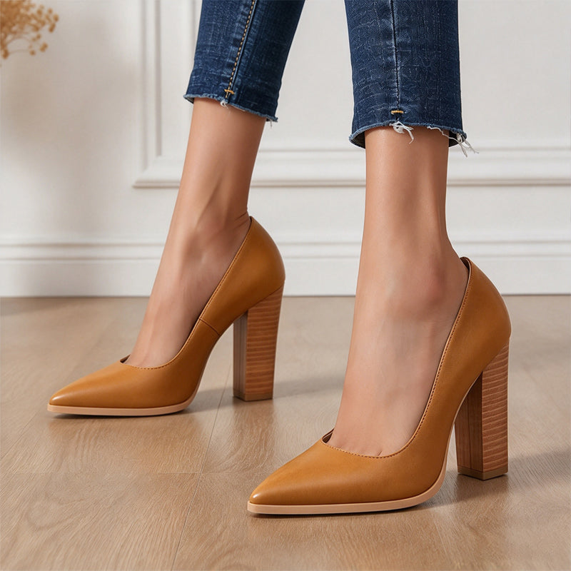 ⏰ Seasonal changeover sale: 50% off – quality at half the price! ✨Women's Chic Pointed Toe Chunky High Heels Pumps