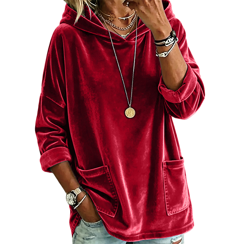 Women's Velvet Pullover Hoodie