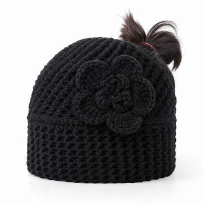 Women Winter Warm Knitted Ear Warmer Headband Wide Floral Hair Accessory